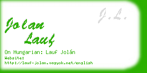 jolan lauf business card